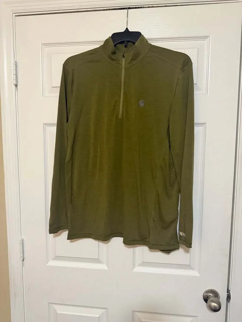 Carhartt Force Extremes Olive Green Long Sleeve Quarter Zip Shirt